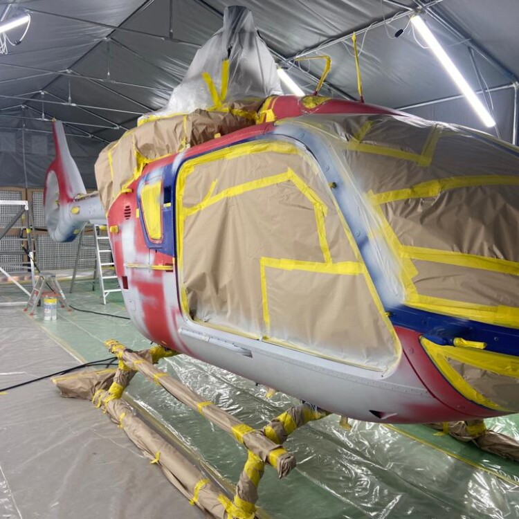 new TVAA helicopter undergoing maintenance