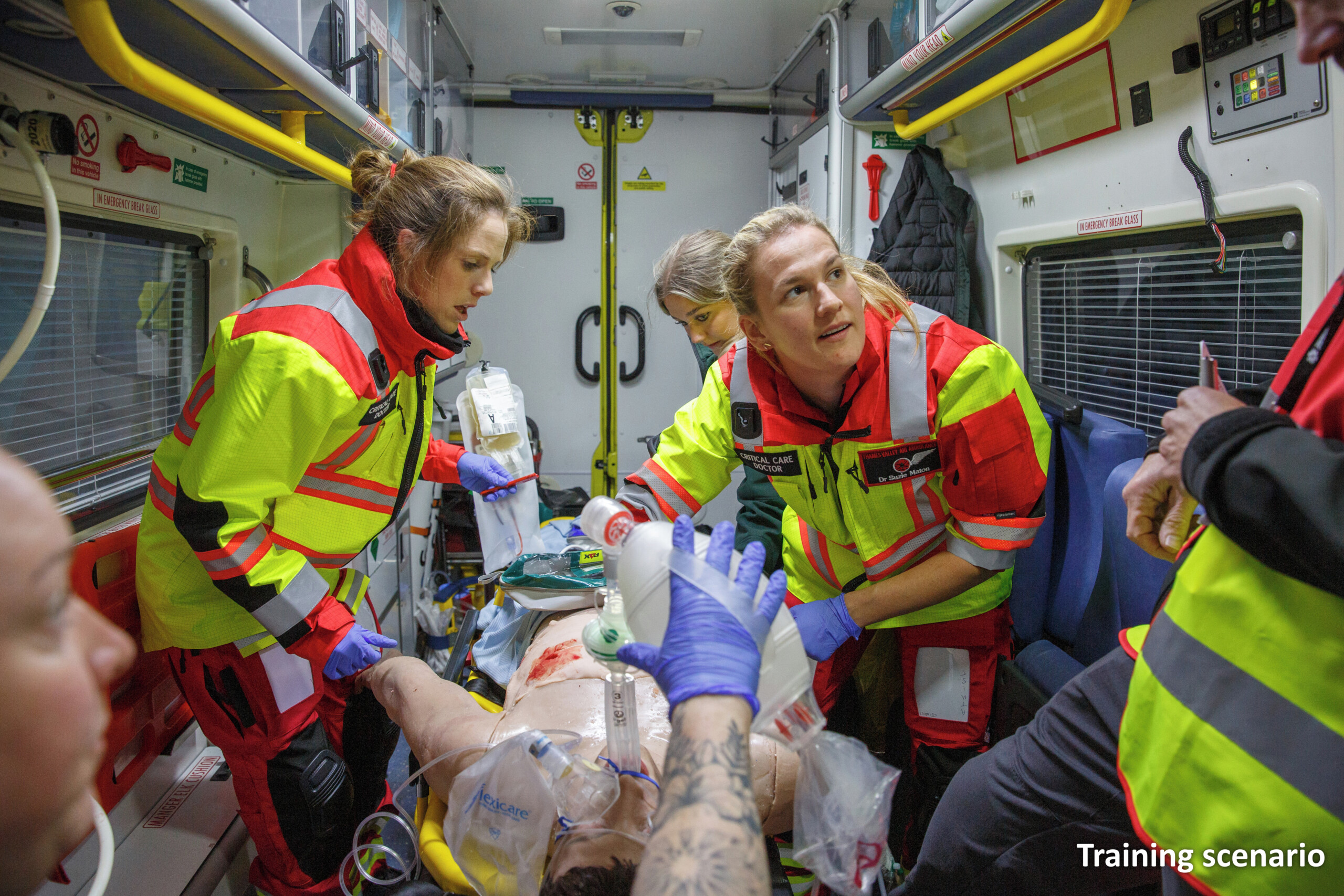 A photo showing TVAA clinicians inside the simbulance
