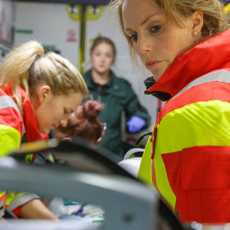 Thames Valley Air Ambulance crew with a patient