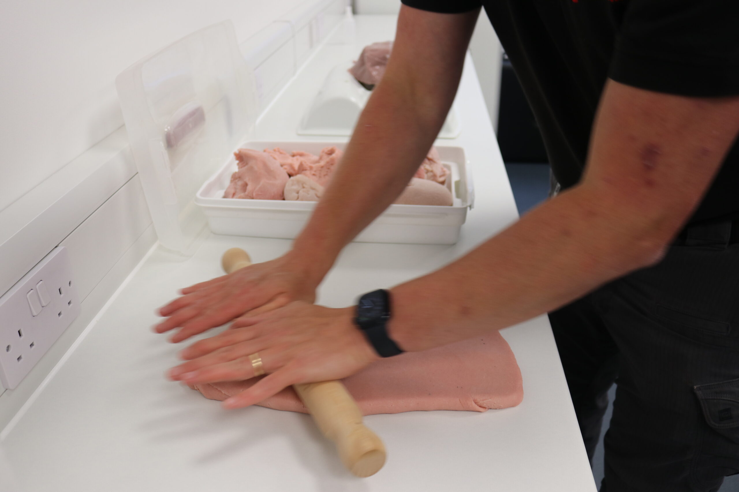 Thames Valley Air Ambulance paramedic rolling out medical pastry