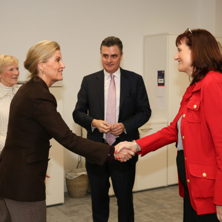 The Duchess of Edinburgh greets Amanda McLean